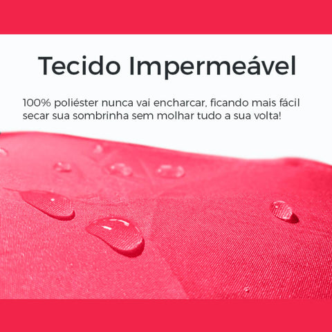 Sombrinha Invertida Automática Fazzoletti Vermelha Guarda Chuva de Bolsa Ao Contrário