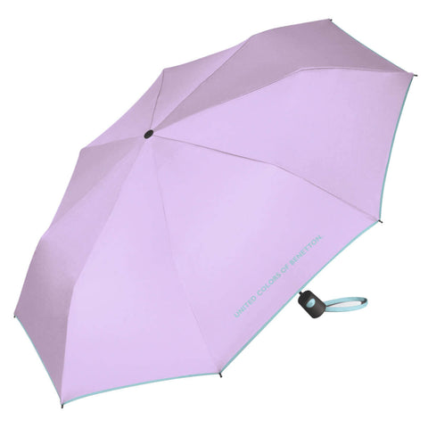 Mini Sombrinha 96cm Guarda Chuva Fazzoletti Automático Bolsa Benetton Colors Lilás Pétala e Azul