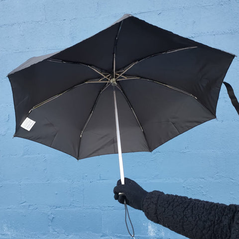 Mini Sombrinha 91cm Guarda Chuva Compacta Fazzoletti Alumínio Preto Manual de Bolsa Pequeno