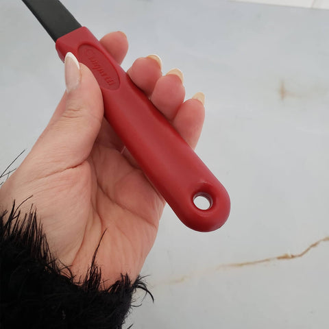 Kit 5 Utensílios de Cozinha Vermelho Colher Concha Espátula Pegador Escumadeira Cinquetti