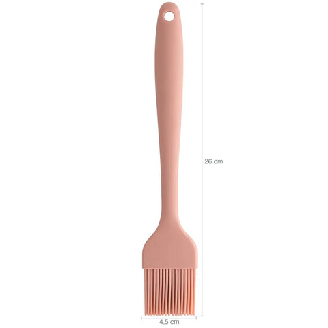 Conjunto Talheres de Silicone Rosa Cozinhar 5 peças Colher Concha Espátula Pincel Pegador OU