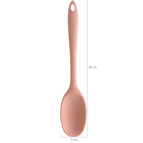 Conjunto Talheres de Silicone Rosa Cozinhar 5 peças Colher Concha Espátula Pincel Pegador OU