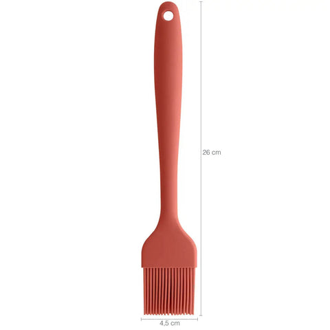 Kit Talheres de Silicone Terracota para Cozinhar Conjunto 5 Utensílios OU Concha Pegador Pincél Espátulas