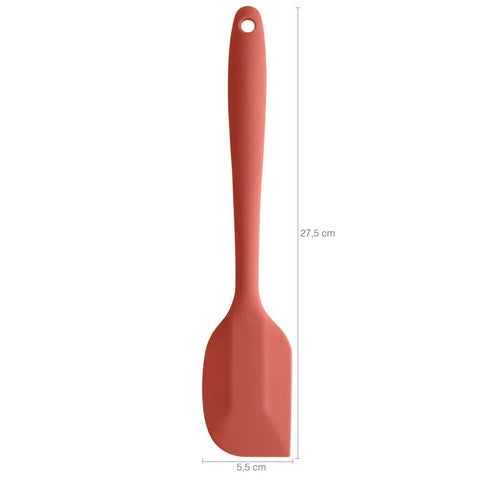 Kit Talheres de Silicone Terracota para Cozinhar Conjunto 5 Utensílios OU Concha Pegador Pincél Espátulas