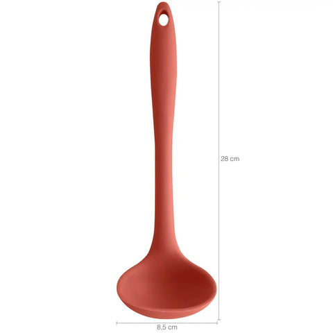 Kit Talheres de Silicone Terracota para Cozinhar Conjunto 5 Utensílios OU Concha Pegador Pincél Espátulas