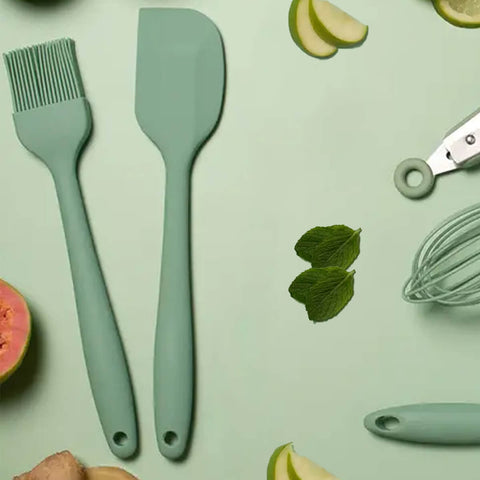 Pincel e Espátula Talheres de Silicone Verde Menta OU 2 Utensílios para Cozinha