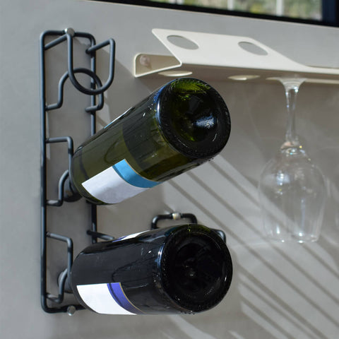 Suporte 3 Garrafas de Vinho para Parede Aramada Preta Adega Espumante Suporte Cube