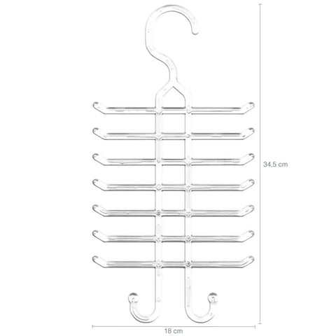 Cabide para Gravatas Cintos Suporte Organizador para Guarda-Roupa Armário Closets Cristal