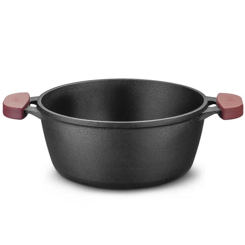 Caçarola Panela de Ferro TVT com Cabo de Silicone para Fogão Forno MTA 1,7l Preto