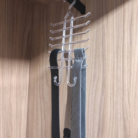 Kit 2 Cabides para Gravatas Cintos Suporte Organizador de Closets Armários Cristal