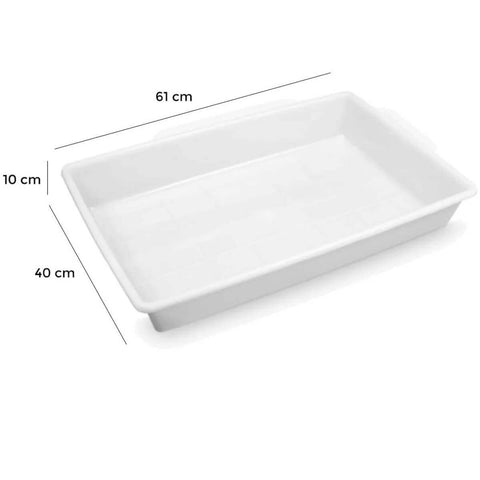 5 Bandejas Plásticas para Açougue 40x61x10cm Alimentos 17L Grande Retangular Plasvale