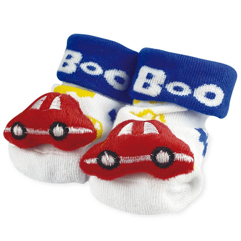 Meia Pantufa Antiderrapante Infantil Bebê 6 a 12m Carrinho Adoleta 3D Menino Divertida