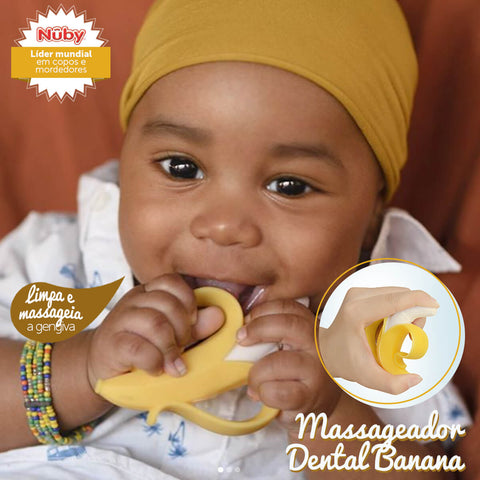 Massageador de Gengiva Bebê Banana Nûby Mordedor Escova Massageadora Infantil