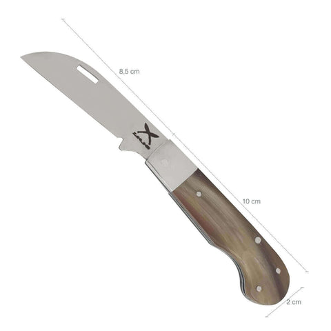 Canivete 3' de Bolso Artesanal Aço Inox Cabo Chifre Dobrável Roça Multiuso