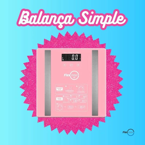 Balança Digital Corporal com Bioimpedância 150kg Rosa Simple FlexInter Fit