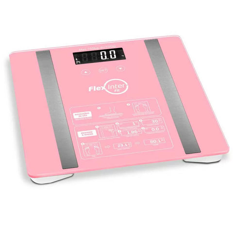 Balança Digital Corporal com Bioimpedância 150kg Rosa Simple FlexInter Fit