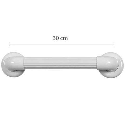 Barra de Apoio 30cm PVC Astra Banheiro Escada Rampa de Acesso Branca Segurança