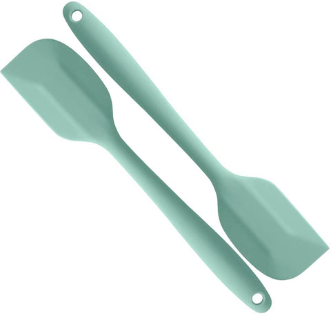 2 Espátulas Reta De Silicone Lambe-Lambe Para Bolo Raspar Mexer Verde Menta