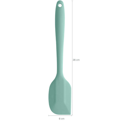 2 Espátulas Reta De Silicone Lambe-Lambe Para Bolo Raspar Mexer Verde Menta