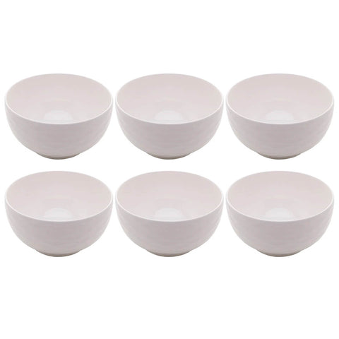 6 Tigelas de Porcelana Brancas Lyor 400ml Bowls Açaí Sobremesa Caldos Sopas