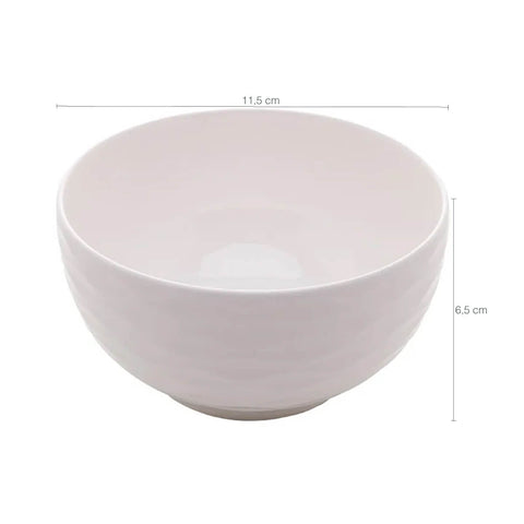 6 Tigelas de Porcelana Brancas Lyor 400ml Bowls Açaí Sobremesa Caldos Sopas