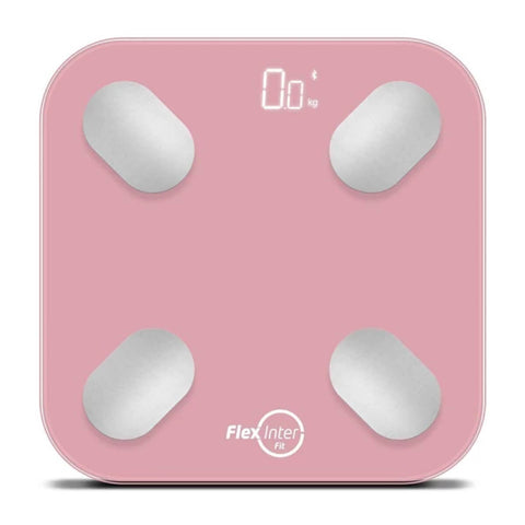 Balança Digital Smart Corporal Bioimpedância FlexInter 180kg Rosa App Android e IOS