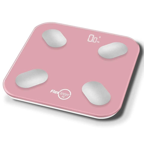 Balança Digital Smart Corporal Bioimpedância FlexInter 180kg Rosa App Android e IOS