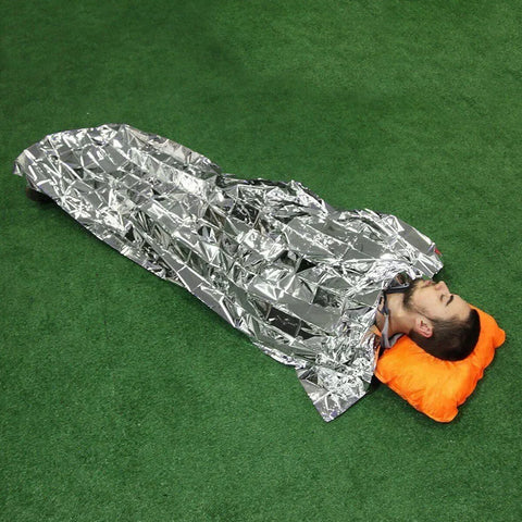 Saco de Emergência Manta Cobertor Isolante Térmico Alumínio Nautika Solteiro Camping Trilha