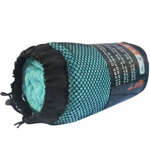 Kit 2 Toalhas Soft Azteq de Secagem Rápida Tamanho M 75x135cm Camping Banho Academia Azul