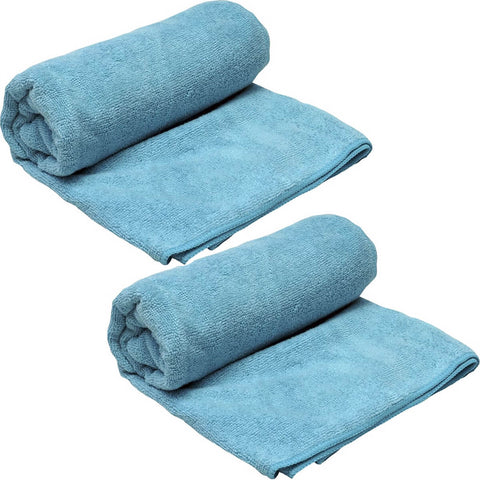 Kit 2 Toalhas de Secagem Rápida Tamanho G 83x150cm Soft Azteq Camping Azul Academia