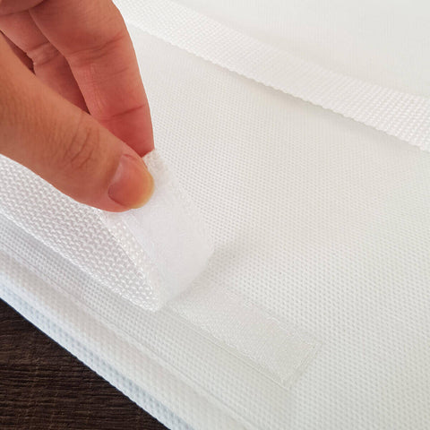 Kit 5 Cintas Organizadoras para Cobertores Tamanho GG 112cm x 26cm Branco