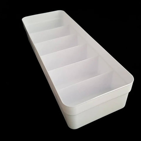 Kit 3 Organizadores de Gavetas 34x12x7,5cm cada Colmeias Organizadoras 6 Divisórias Branco OU