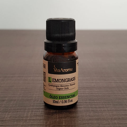 Kit 4 Óleos Essenciais para Aromatizador 100% Natural Via Aroma 10ml Lemongrass