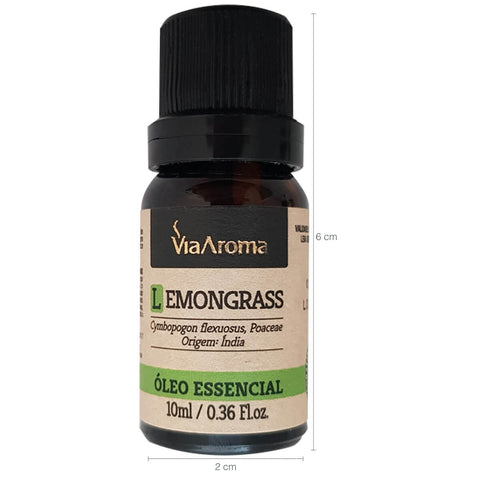 Kit 10 Óleos Essenciais Lemongrass Via Aroma para Aromatizador 100% Natural 10ml