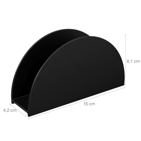 Porta Guardanapos Preto 15x4cm Plástico Mesa Restaurante Lancheria Coza Cozy