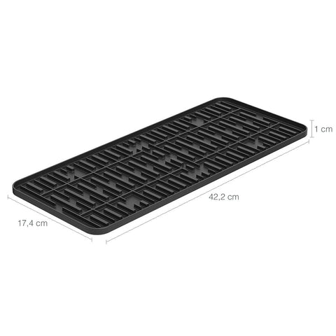 Tapete de Pia Taças Copos 42x17cm Single Coza Preto Cozinha Mantém Pia Seca Cozinha