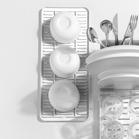 Tapete de Pia Taças Copos 42x17cm Single Coza Branco Cozinha Mantém Pia Seca Cozinha