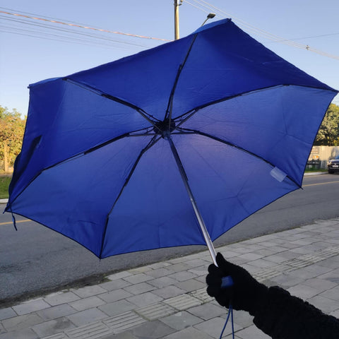 Mini Sombrinha 78cm Guarda Chuva de Bolsa Fazzoletti Alumínio Manual Azul