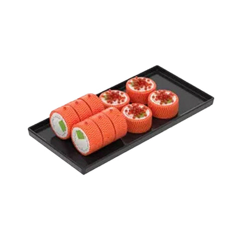 40 Travessas Retangulares Servir Petiscos 27x13cm Comida Japonesa Preto Bandeja Decorativa Uno Coza