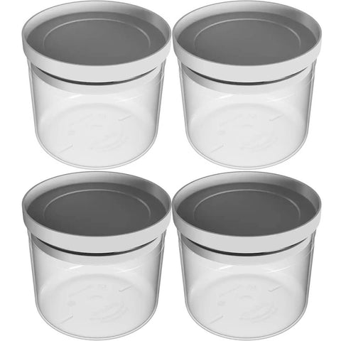 Conjunto 4 Potes Herméticos 1L Porta Mantimentos com Tampa Plástico Cinza Soprano