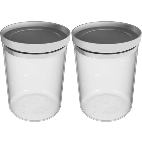 Kit 2 Potes Herméticos com Tampa 1,6L para Biscoito Porta Mantimentos Soprano Cinza Plástico