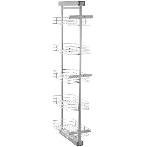 Coluna Deslizante com 5 Cestos Organizadores 47x35x146cm Armário Móvel Cozinha Aço Cromado