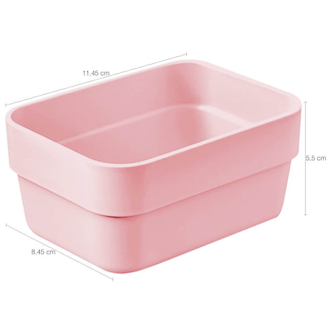 Kit 4 Mini Caixa Organizadora Ou Organizador de Gaveta Rosa Quartzo Porta Treco