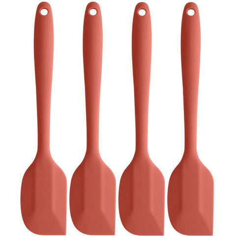 Kit 4 Espátulas Retas de Silicone Lambe-Lambe para Bolo Raspar Mexer Terracota