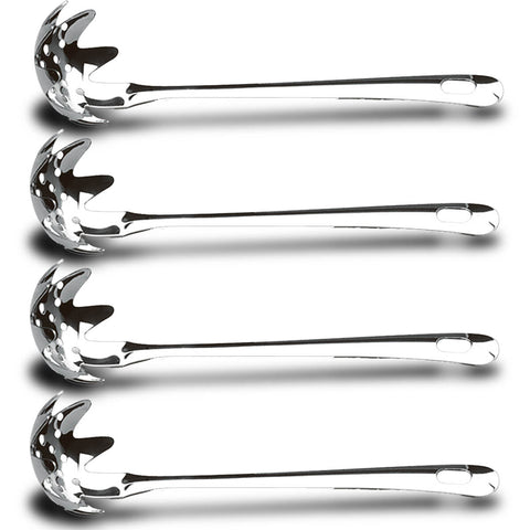 Kit 4 Pegadores de Massa Macarrão Tipo Concha 28cm Aço Inox Restaurantes Brinox Cozinha Suprema