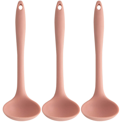 Kit 3 Conchas de Silicone Utensílio Cozinha Talher Sopa Feijão OU Rosa Quartzo