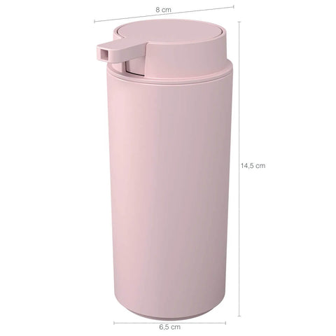 Conjunto para Banheiro Serene Coza Lixeira 1L Porta Sabonete Discos Algodão Celular Rosa 4pçs
