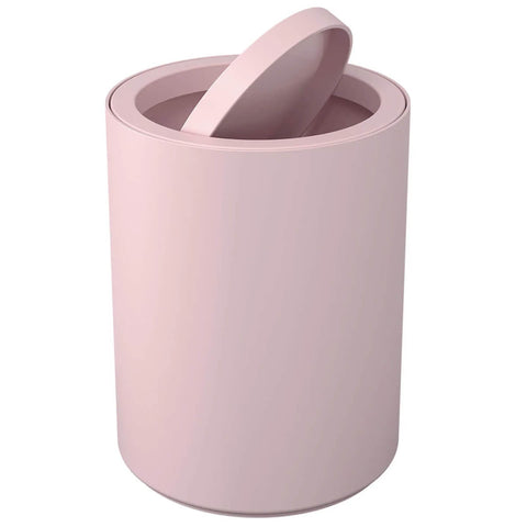 Conjunto para Banheiro Serene Coza Lixeira 1L Porta Sabonete Discos Algodão Celular Rosa 4pçs