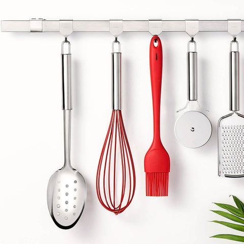 Kit 5 Pincéis Silicone para Cozinha Culinário Untar Forma Brinox Vermelho