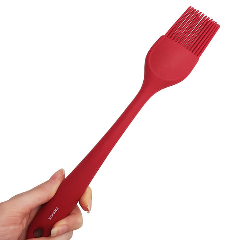 Kit 5 Pincéis Silicone para Cozinha Culinário Untar Forma Brinox Vermelho